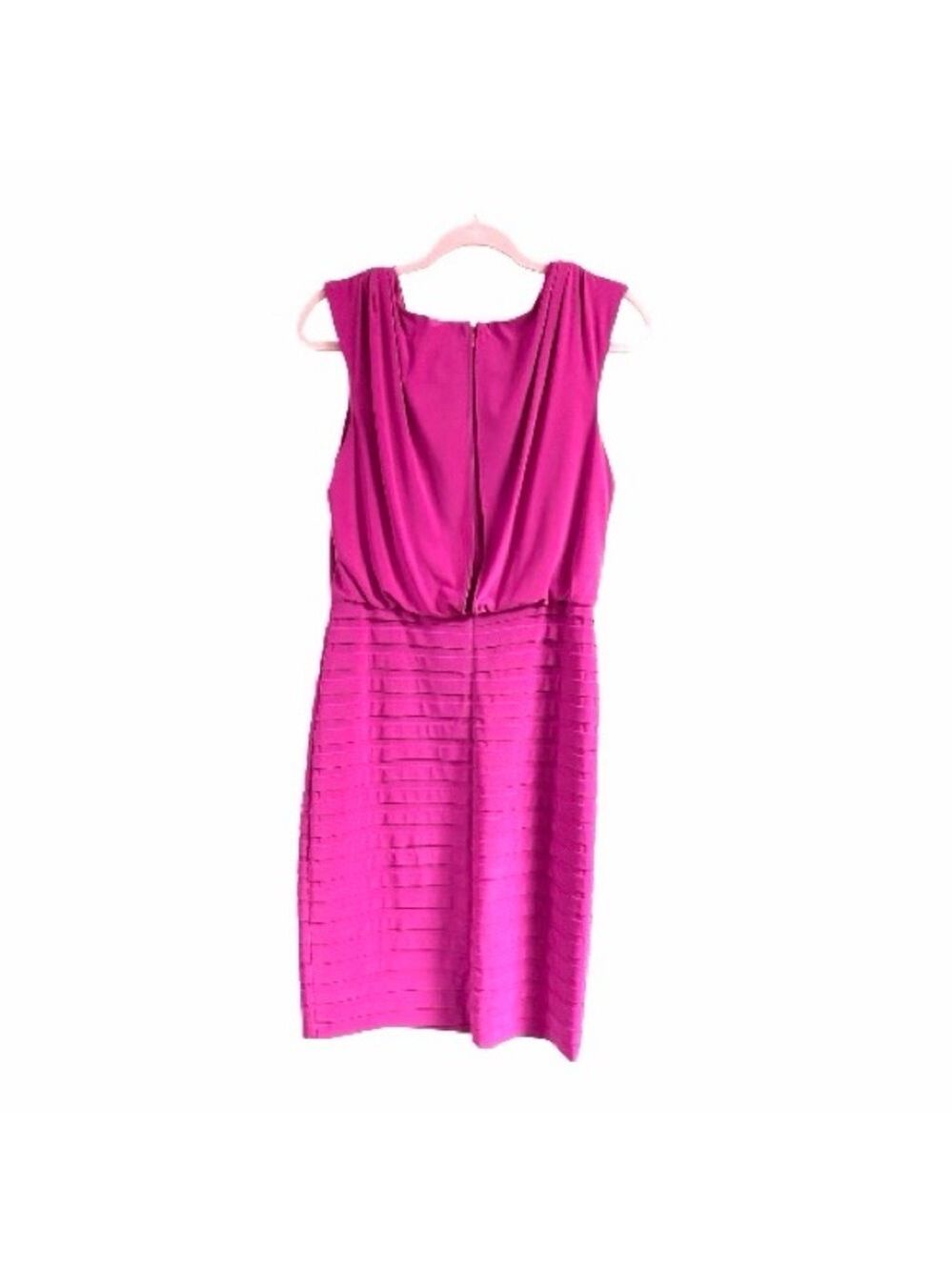 Adrianna Papell Fuchsia Draped Mini Dress - Picture 3 of 5